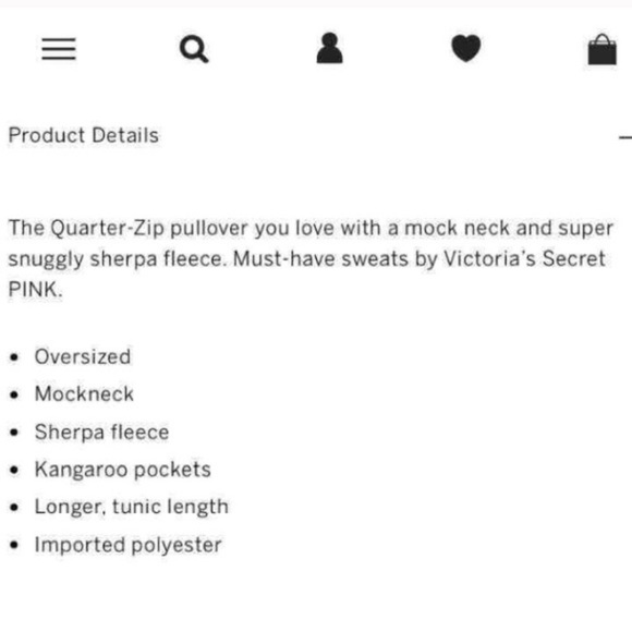 🍂VS Pink Sherpa Quarter ZIP Pullover - Picture 2 of 5